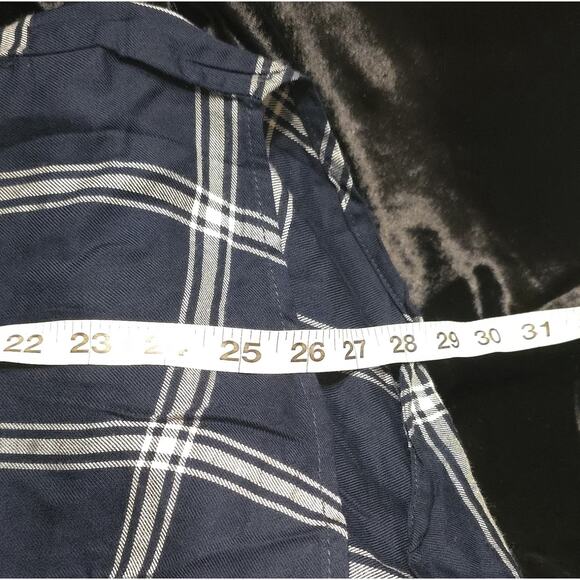 Alexander Jordan Shirt Women's 1X Navy Blue Plaid NWT Feddy Henley Oversized - Picture 5 of 5